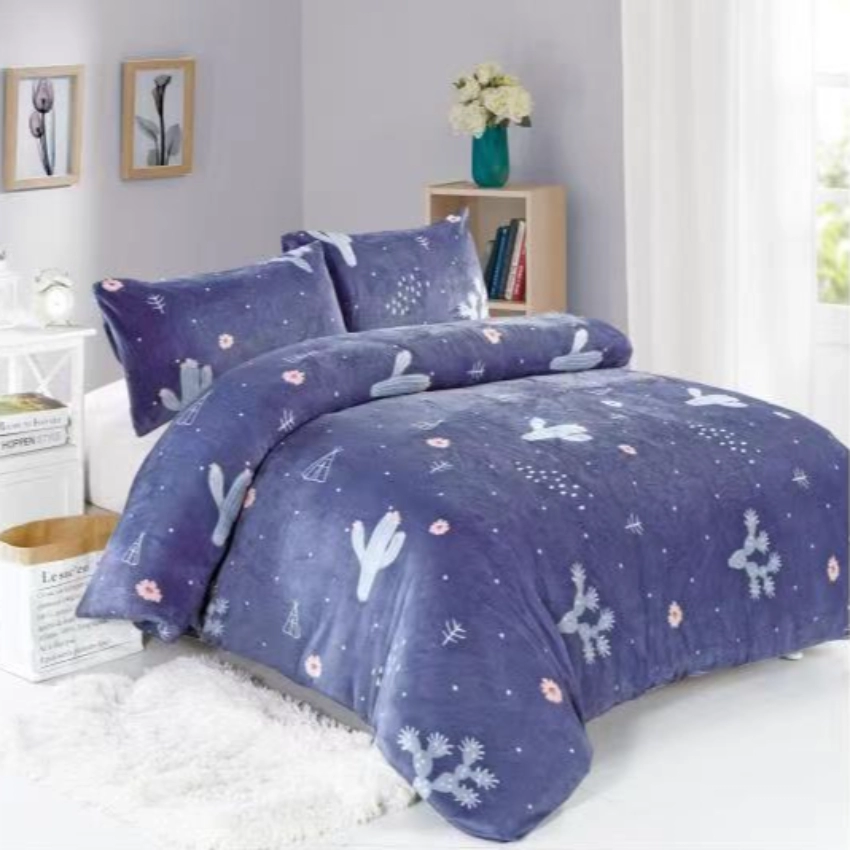 法蘭絨床包組 仙人掌